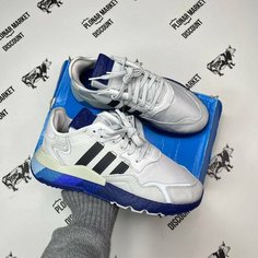 Кроссовки adidas NITE JOGGER, размер 44,5 eu / 10,5 US / 28,5 см, белый/серый/синий
