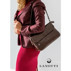 Сумка багет LANOTTI, фактура гладкая, коричневый