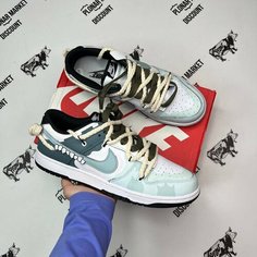 Кроссовки NIKE Dunk Low Retro, размер 44,5 eu / 10,5 US / 28,5 см, белый/светло-голубой/синий