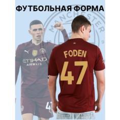 Футболка спортивная Манчестер Сити Фил Фоден 24/25, 1 шт., размер M, бордовый Нет бренда