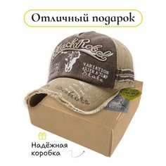 Бейсболка для взрослых и детей, размер 52-60, коричневый, бежевый Lefash