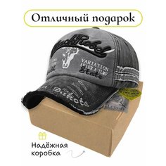 Бейсболка для взрослых и детей, размер 52-60, черный/графит Lefash