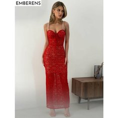 Платье EMBERENS Весна-лето 2025, размер 44, красный