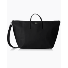 Сумка шоппер LACOSTE, фактура зернистая, черный