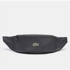Сумка поясная LACOSTE, фактура зернистая, черный