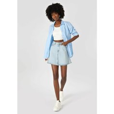 Рубашка COLINS Relaxed Fit, размер L, голубой