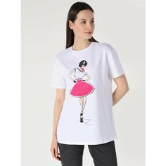 Футболка COLINS Comfort Fit, размер XS/S, белый
