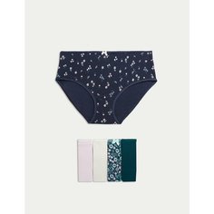 Трусы MARKS & SPENCER High Rise Shorts, комплект из 5 шт., размер UK14, мультиколор