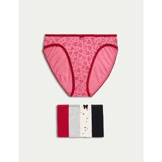 Трусы MARKS & SPENCER High Legs Knickers, комплект из 5 шт., размер UK10, мультиколор