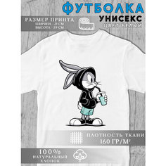 Футболка Кролики, 1 шт., размер XS, белый Без бренда