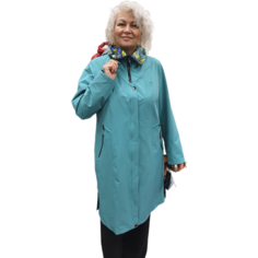 Плащ Karmelstyle весна, размер 62, бирюза