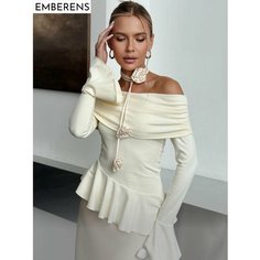 Лонгслив EMBERENS, размер S, , молочный