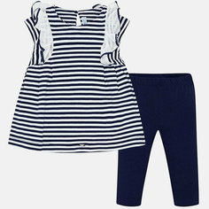 Комплект одежды Mayoral лето, размер 134, синий/полоска