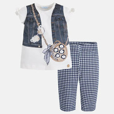 Комплект одежды Mayoral лето, размер 128, синий/клетка