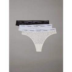 Трусы CALVIN KLEIN, комплект из 3 шт., размер XL, черный/белый/светло-голубой