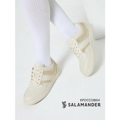 Кеды Salamander Весна-лето 2025, полнота 4 (RU)/ на узкую и среднюю стопу, размер 38, белый/золотой