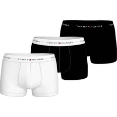 Трусы TOMMY HILFIGER, комплект из 3 шт., размер XXL, черный/белый