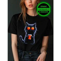 Футболка Romax Tex Котики, размер 48, черный