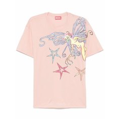 Футболка DIESEL T-Buxt-Q1, размер XXS, рoзовый
