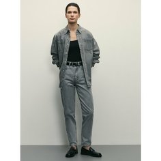 Джинсы мом Zarina mom fit, размер 3XL (RU 54), светло-серый