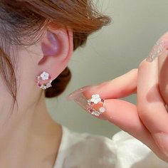 Серьги одиночные, пусеты Стайл Групп, размер 20 мм, розовый
