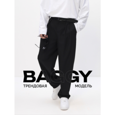 Брюки багги FROM PARADISE Оверсайз, размер 44, черный/черный