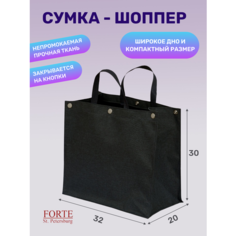 Сумка шоппер Forte, черный матовый