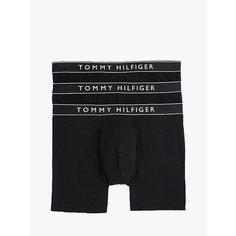 Трусы TOMMY HILFIGER, комплект из 3 шт., размер S, черный