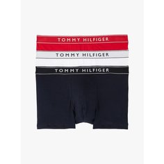 Трусы TOMMY HILFIGER, комплект из 3 шт., размер M, белый/синий/красный
