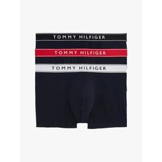 Трусы TOMMY HILFIGER, комплект из 3 шт., размер S, th wht/ med red/ dsrt sky