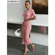 Платье EMBERENS Весна-лето 2025, размер L, розовый