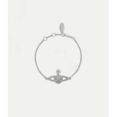 Браслет-цепочка Vivienne Westwood, кристаллы Preciosa, 1 шт., размер 17.5 см, серебристый