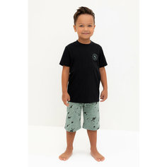 Пижама crockid К 1528/черный,эвкалипт быстрее ветра, размер 68/134, черный, зеленый