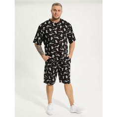Костюм спортивный LOVETEX.STORE Базовая коллекция, размер 48-50, черный, серый