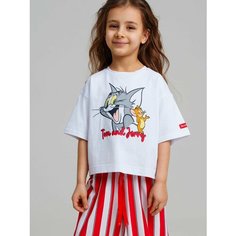 Футболка playToday, размер 98, белый
