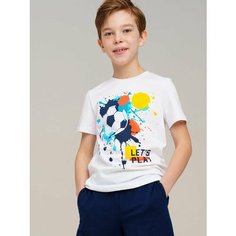 Футболка playToday, размер 176, белый