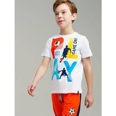 Футболка playToday, размер 158, белый