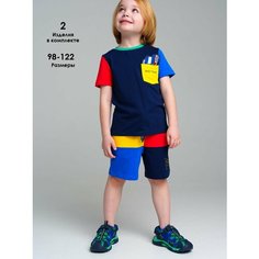 Комплект одежды playToday, размер 110, синий, красный, желтый