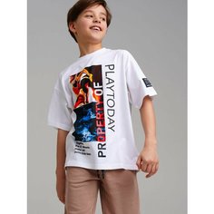 Футболка playToday, размер 128, белый