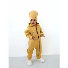 Комбинезон Stylish Baby Осень-Зима 2024, размер 62, оранжевый, желтый