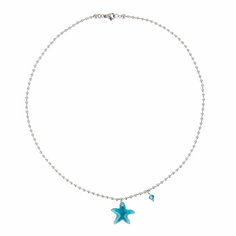 Колье Hola Jewelry, длина 40 см, голубой, серебряный