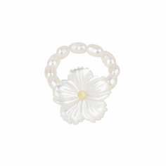 Кольцо наборное Hola Jewelry, перламутр, размер 17, белый