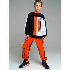 Брюки playToday, размер 128, оранжевый