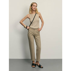 Джинсы Zarina straight cropped, размер XS (RU 42)/170, бежевый