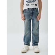 Джинсы Sela Straight fit, размер 98, голубой индиго