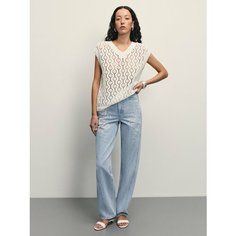 Джинсы Zarina straight, размер S (RU 44), светлый индиго