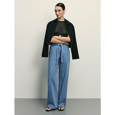 Джинсы широкие Zarina wide leg, размер S (RU 44)/170, голубой индиго
