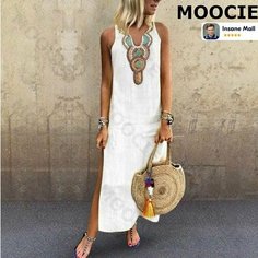 Платье MOOCIE Весна-лето 2025, размер L, белый