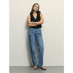 Джинсы Zarina straight, размер XS (RU 42), голубой индиго