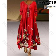 Платье MOOCIE Весна-лето 2025, размер 2XL, красный